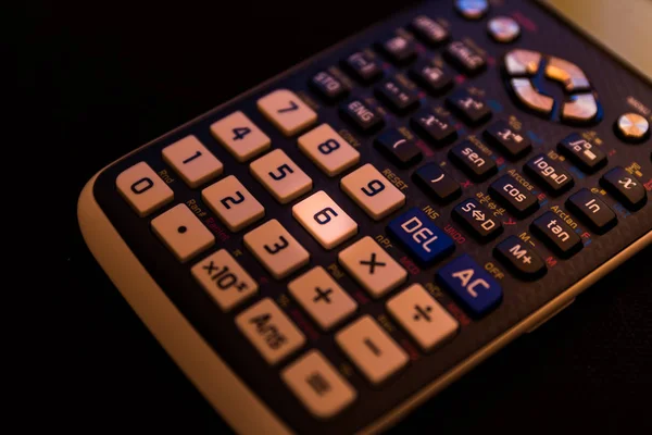 Key number six on the keyboard of a scientific calculator