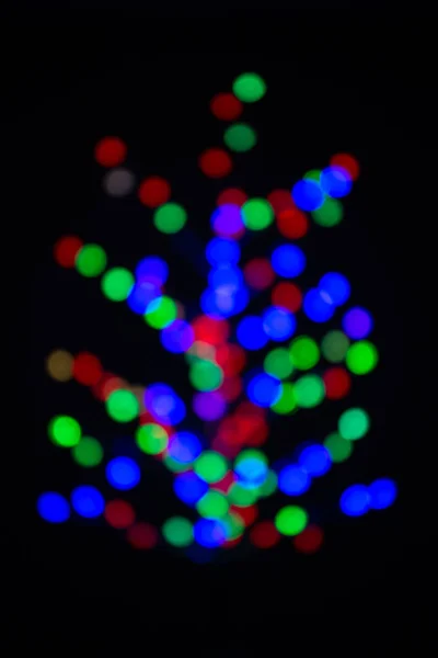 Albero Natale Realizzato Con Lampadine Colorate Sfocate — Foto Stock