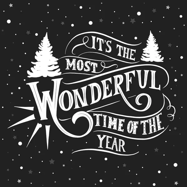 Onun en güzel zamanı yıl - el yazı vektör.