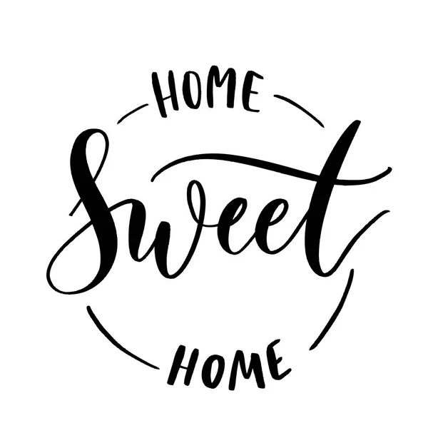 Home Sweet Home Runde Stempelbeschriftung Hand Schriftzug Vector Typography Design — Stockvektor