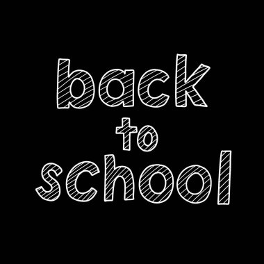 Okula - vektör yazı yazıt el dönüş. Tipografi tasarımı. Tebrik kartı.