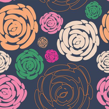 Çiçek gül vektör ile Seamless Modeli.