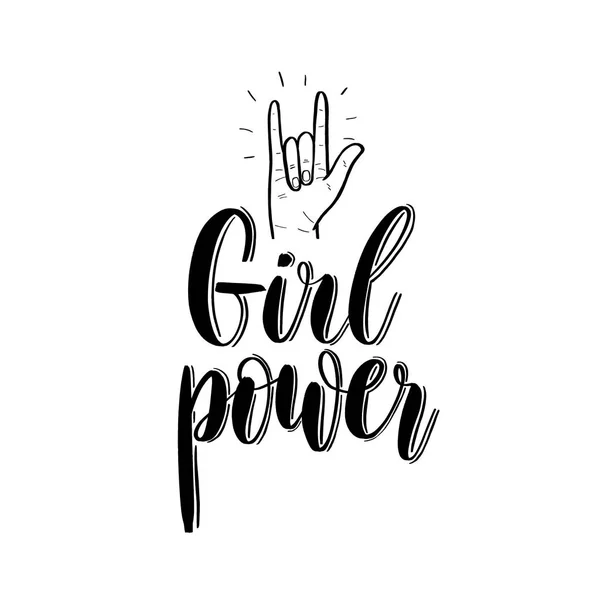 Girl Power Inscription Vectorielle Lettrée — Image vectorielle