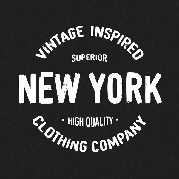 New York Shirt Texturé Original Texturé Main Graphique Typographie Habillement — Image vectorielle