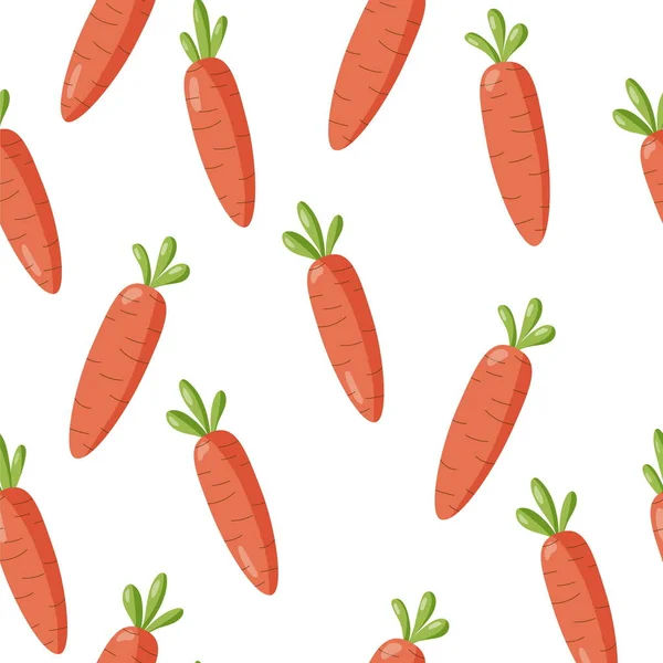 Cute Carrot Cartoon Seamless Patern Vector Illustration — Stock Vector