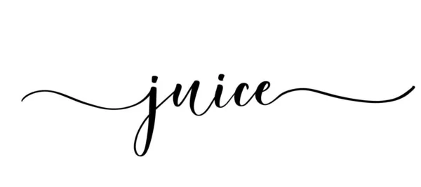 Juice - vector calligraphic inscriptie met gladde lijnen. Minimalistische handschrift illustratie. — Stockvector