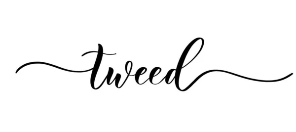 Tweed - inscription calligraphique vectorielle avec lignes lisses pour tissu et tricot, logo, textile. — Image vectorielle