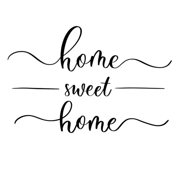 Home sweet home - inscription calligraphique vectorielle aux lignes lisses. — Image vectorielle
