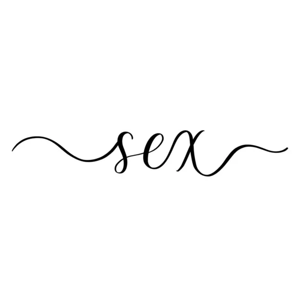 Sex - černý ručně psaný nápis. — Stockový vektor