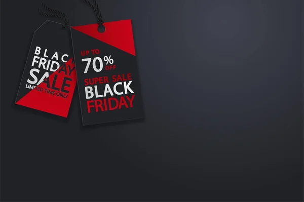 Black Friday Preço Papel Vetorial Realista Etiquetas Preço Venda — Vetor de Stock