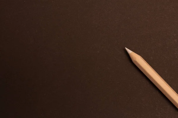Beyaz kalem siyah arkaplanda köşegen olarak yatar — Stok fotoğraf