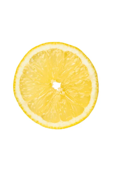 Plátek Citronu Citrusové Izolované Vystřihnout Pohled Shora — Stock fotografie