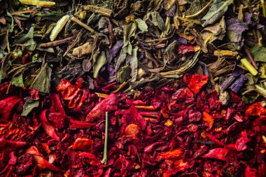 Çeşitli renkli baharatlar arka planı kapatın