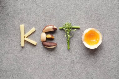 Keto, ketogenik diyet, düşük karbonhidrat, sağlıklı yiyecekler.