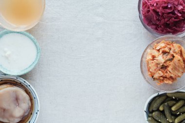 gut sağlık için fermente probiyotik gıdaların çeşitli