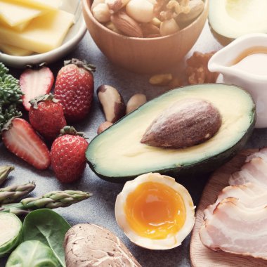 Portre sağlıklı gıda, Ketogenic diyet, düşük carb.