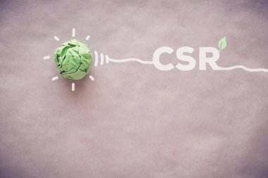 Csr, kurumsal sosyal sorumluluk ile yeşil kağıt ampul