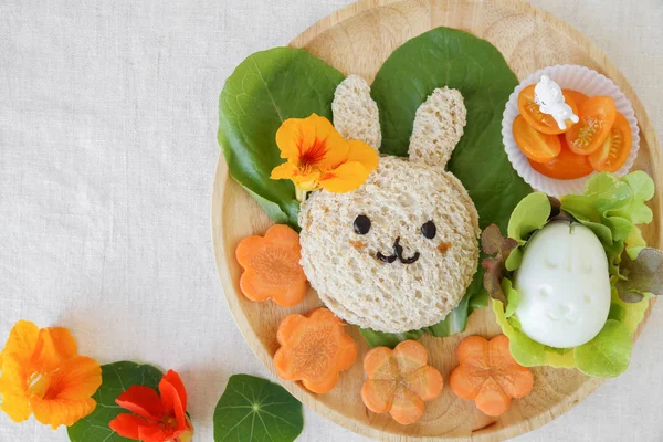 Easter Buny Almoço Divertimento Arte Alimentar Para Crianças — Fotografia de Stock