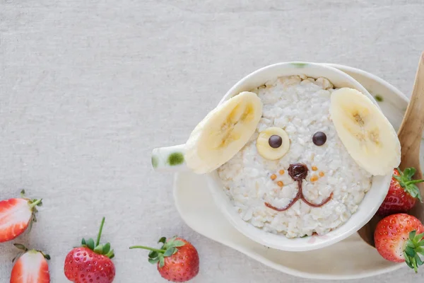 Овсяная Каша Собак Завтрак Развлечения Искусство Питания Детей — стоковое фото