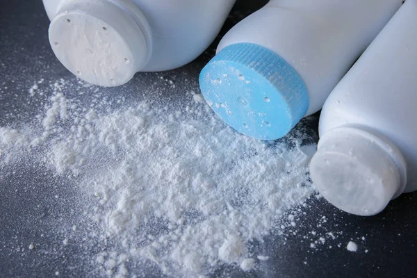 Talcum Powder Black Background — Stock Photo, Image