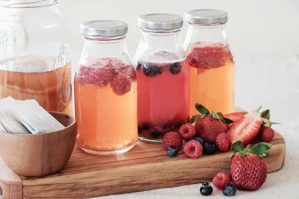 Kombucha Secondo Frutta Fermentata Cibo Probiotico — Foto Stock