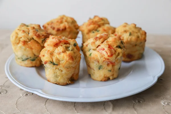 Hemmagjord Mini Ägg Muffins Mini Quiche Selektivt Fokus — Stockfoto