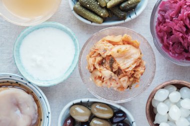 gut sağlık için fermente probiyotik gıdaların çeşitli 