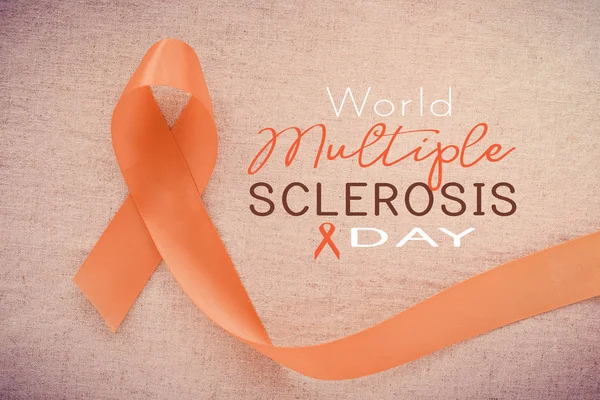 Fita Laranja Mundo Dia Conscientização Esclerose Múltipla — Fotografia de Stock