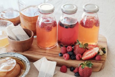 Kombucha ikinci fermente meyve çayı, probiyotik gıda