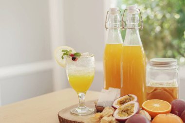 Kombucha ikinci Fermente meyve çayı, mide sağlığı için probiyotik gıda