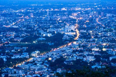 Night city view with lights