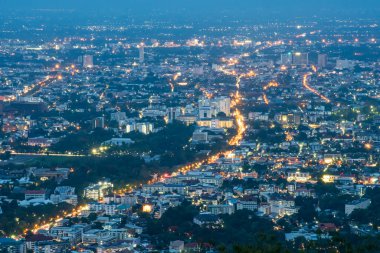 Night city view with lights