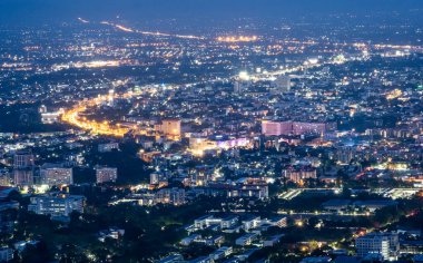 Night city view with lights
