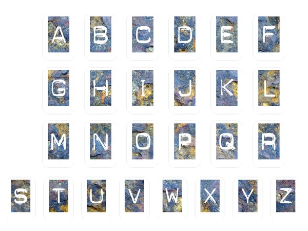 Englisches Alphabet Auf Weißem Hintergrund Und Alphabet Hintergrund — Stockfoto