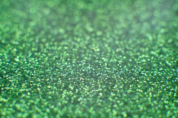 Πράσινο Glitter Επιφάνεια Πράσινο Φως Bokeh Και Θολή Αφηρημένη Διακοπές — Φωτογραφία Αρχείου