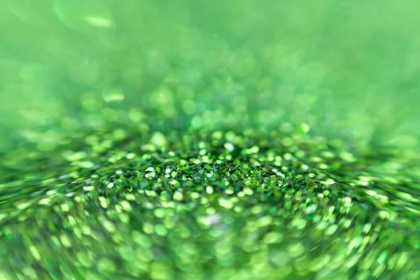 Grönt Glitter Yta Med Grönt Ljus Bokeh Och Suddig Abstrakt — Stockfoto