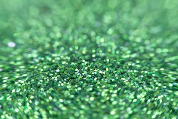 Grönt Glitter Yta Med Grönt Ljus Bokeh Och Suddig Abstrakt — Stockfoto