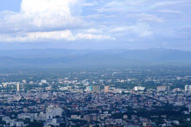 city view, beautiful landscape with mountains