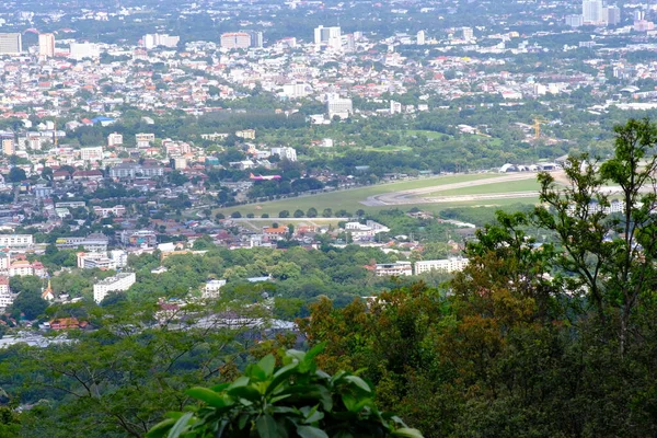 Piękny Widok Góry Cityscape Chiangmai Północnej Tajlandii — Zdjęcie stockowe