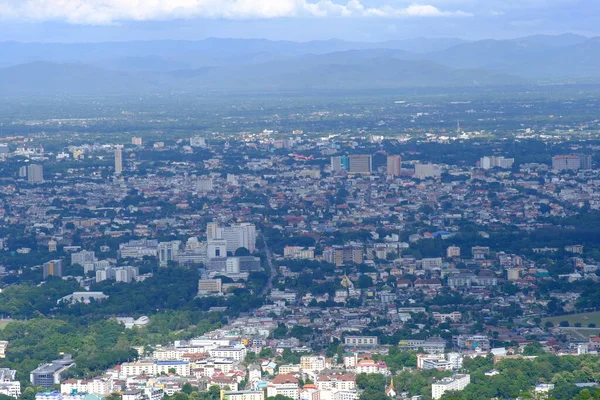 Piękny Widok Góry Cityscape Chiangmai Północnej Tajlandii — Zdjęcie stockowe