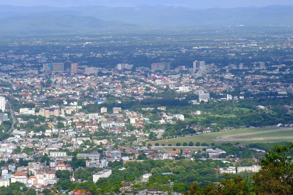 Piękny Widok Góry Cityscape Chiangmai Północnej Tajlandii — Zdjęcie stockowe