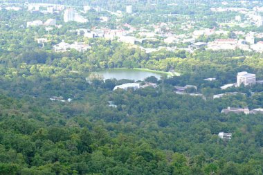 city view, beautiful landscape with mountains
