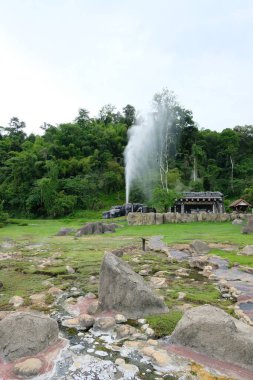 güzel kaplıca ve manzara duvar kağıdı arka planı