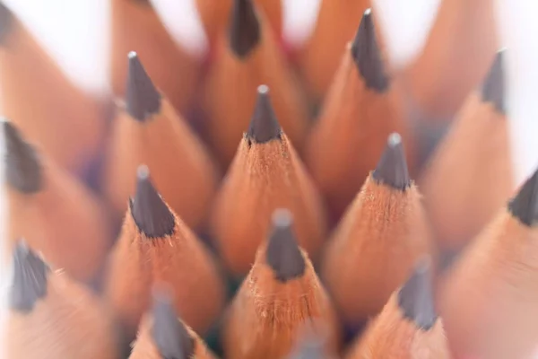 Volta Escola Fechar Lápis Fundo Branco — Fotografia de Stock