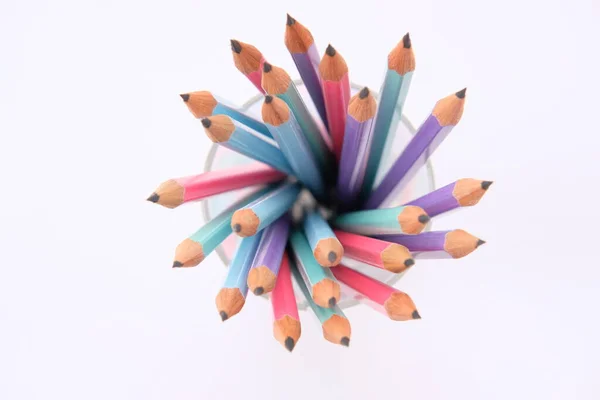 Back School Close Pencil White Background — Stock Photo, Image