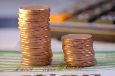 Para yığını iş konsepti geçmişi 