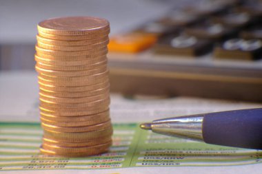 Para yığını iş konsepti geçmişi 