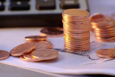 Para yığını iş konsepti geçmişi 