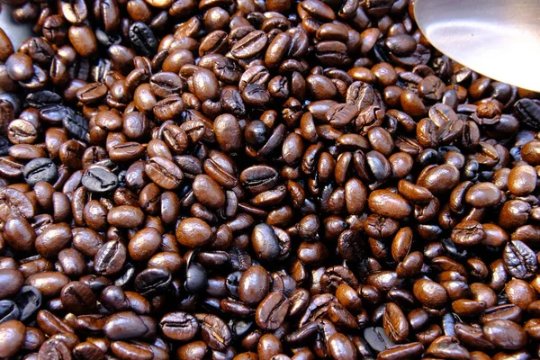 Coffee Beans Background Close View —  Fotos de Stock