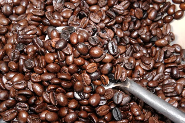 Coffee Beans Background Close View —  Fotos de Stock